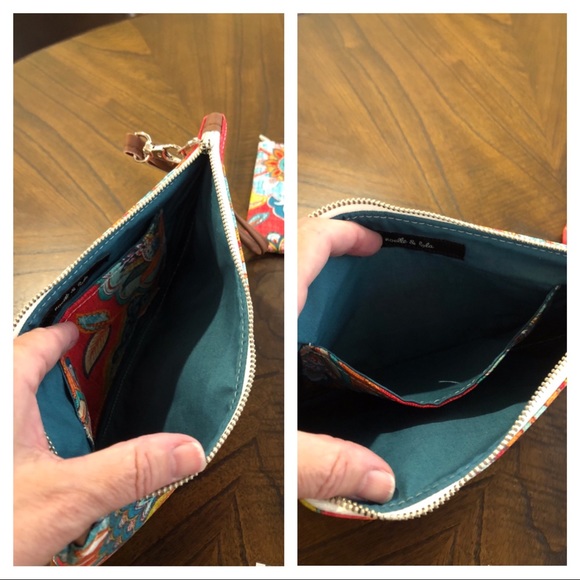 NEW! ❤️ Beautiful Vegan 10.5” Clutch & Matching Zippered Pouch NWOT - Picture 5 of 8